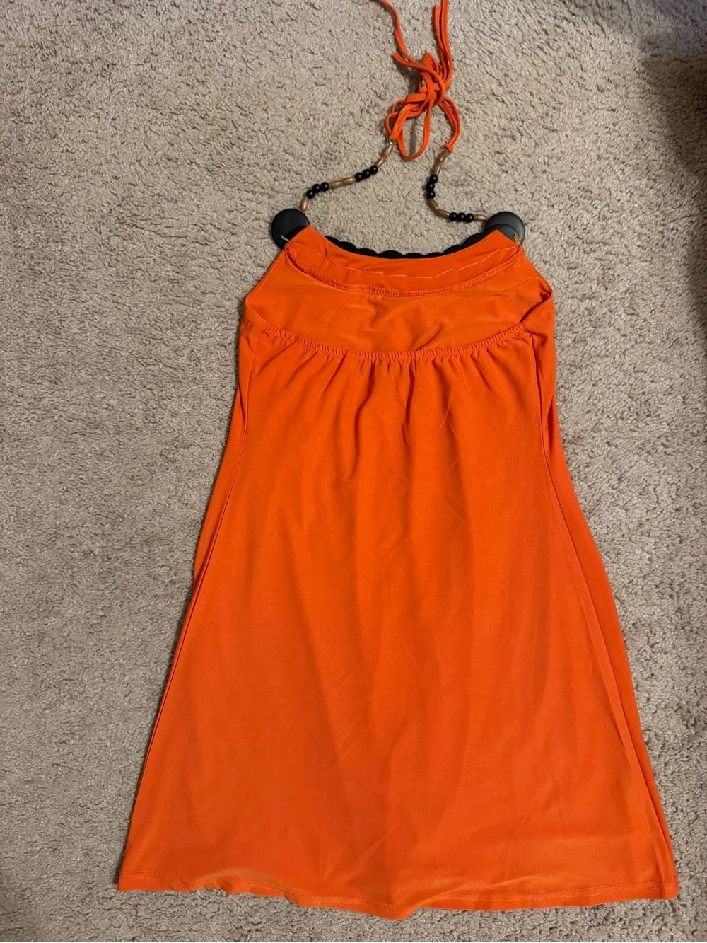 Sugar and Spice Orange Halter Necklace Dress